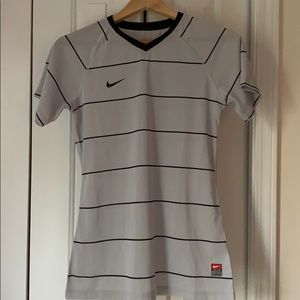 Nike striped grey and black jersey top size S